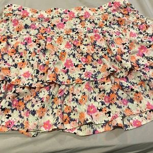 Floral Ruffle Mini Skirt